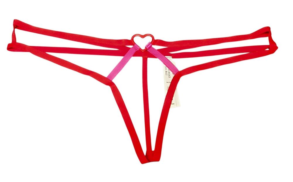 Victoria's Secret Very Sexy Red & Pink Strappy Heart Cutout Thong